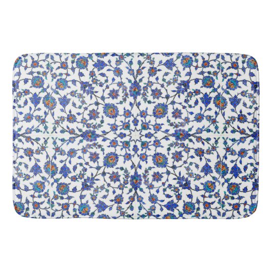 Ancient Handmade Turkey Floral Tiles Pattern Badmat (Voorkant)