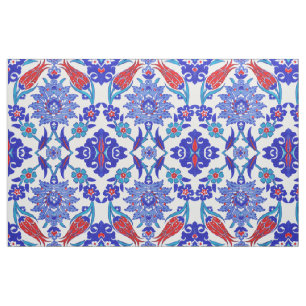 Ancient Handmade Turkey Floral Tulip Tile Pattern Stof