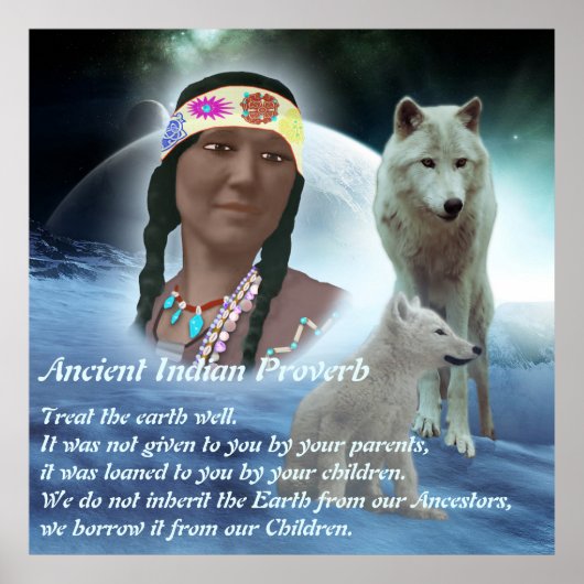 Ancient Indische Proverb Poster (Voorkant)