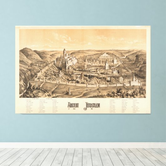 Ancient Jerusalem, A.D. 65 Canvas Afdruk (Insitu (Houten vloer))