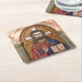 Ancient Jesus Mosaic Vierkante Kartonnen Onderzetter (Schuin)