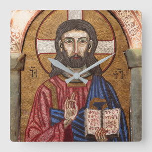 Ancient Jesus Mosaic Vierkante Klok