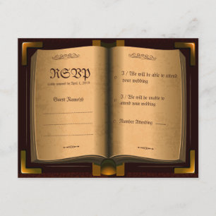 Ancient leer Boek RSVP Kaartje
