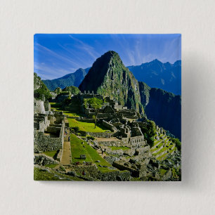 Ancient Machu Picchu, laatste toevluchtsoord van d Vierkante Button 5,1 Cm
