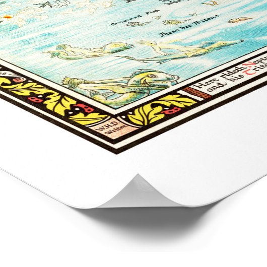 Ancient Map of Fairyland van Bernard Sleigh Poster (Hoek)