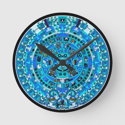 Ancient Mayan Maya Calendar Symbol Wall Clock ~ Ronde Klok (Voorkant)