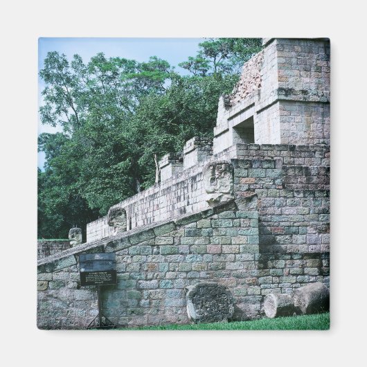 Ancient Mayan Ruins Square Photo Ontworpen kleur Magneet (Voorkant)