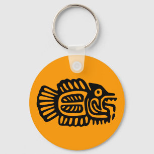 Ancient Mexican Fish Motif Sleutelhanger