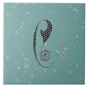 Ancient Monogram Letter C Ceramics Tegeltje