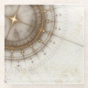 Ancient Nautical Chart, Grunge Glazen Onderzetter