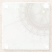 Ancient Nautical Chart, Grunge Glazen Onderzetter (Achterkant)