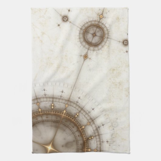 Ancient Nautical Chart, Grunge Theedoek (Verticaal)