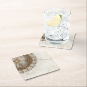 Ancient Nautical Chart, Grunge Vierkante Kartonnen Onderzetter (Insitu)