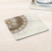 Ancient Nautical Chart, Grunge Vierkante Kartonnen Onderzetter (Schuin)