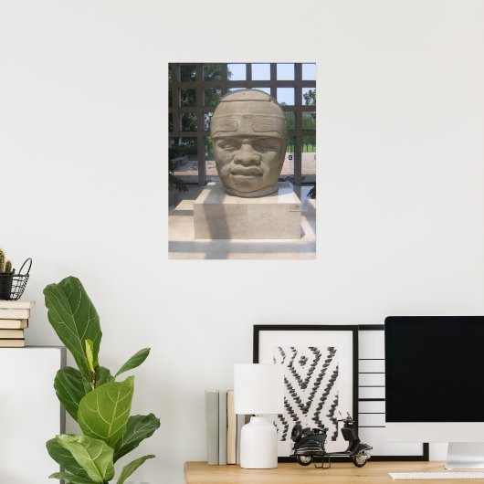 Ancient Olmec Head 4 Poster (Thuiskantoor)