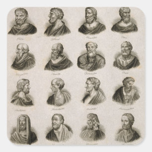 Ancient Philosophers Portrait Thinkers Vierkante Sticker