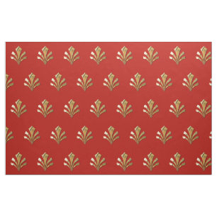 Ancient Roman Gold Pattern met rode achtergrond Stof