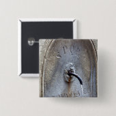 Ancient Roman publieke-waterfontein Vierkante Button 5,1 Cm (Voorkant /achterkant)