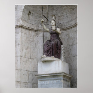 Ancient Roman Statue in Italië Poster