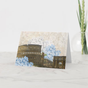 Ancient Rome Blue Hydrangea Card Kaart