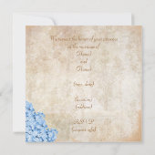 Ancient Rome Blue Hydrangea Wedding Kaart (Achterkant)