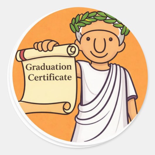 Ancient Rome Graduation Certificate Ceasar Ronde Sticker (Voorkant)