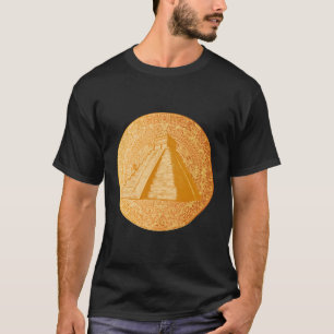 Ancient Sacred Mayan Aztec Calendar Pyramid Geomet T-shirt