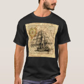 Ancient Ship Map T-shirt (Voorkant)