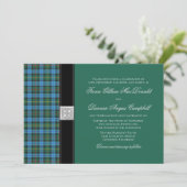 Ancient Smith Green Tartan Weddenschap Kaart (Staand voorkant)