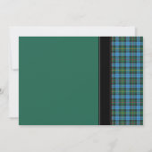 Ancient Smith Green Tartan Weddenschap Kaart (Achterkant)
