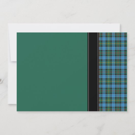 Ancient Smith Green Tartan Weddenschap Kaart (Achterkant)