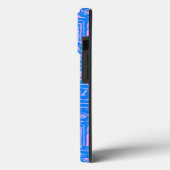 Ancient Sumerian Mesopotamian Pattern Blue Case-Mate iPhone Case (Achterkant / Links)