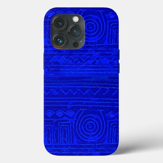 Ancient Sumerian Mesopotamian Pattern Blue Case-Mate iPhone Case (Achterkant)