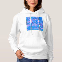 Ancient Sumerian Mesopotamian Pattern Blue Hoodie