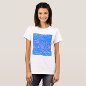 Ancient Sumerian Mesopotamian Pattern Blue T-shirt (Voorkant volledig)