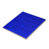 Ancient Sumerian Mesopotamian Pattern Blue Tegeltje (Zijkant)