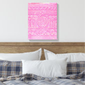 Ancient Sumerian Mesopotamian Pattern roze Canvas Afdruk (Insitu (Slaapkamer))