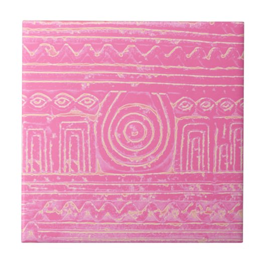Ancient Sumerian Mesopotamian Pattern roze Tegeltje (Voorkant)