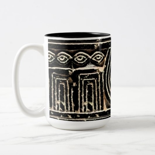 Ancient Sumerian Mesopotamian Pattern Tweekleurige Koffiemok (Links)