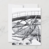 Ancient voetbridge pencilart Monochrome Bedankkaart (Achterkant)
