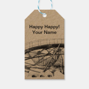 Ancient voetbridge pencilart Monochrome Cadeaulabel
