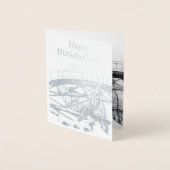 Ancient voetbridge pencilart Monochrome Folie Kaarten (Voorkant)