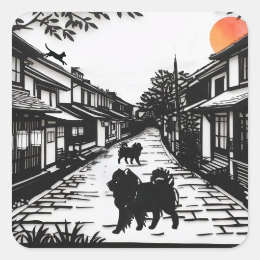 Ancient WHISPERS Chow Vierkante Sticker (Voorkant)