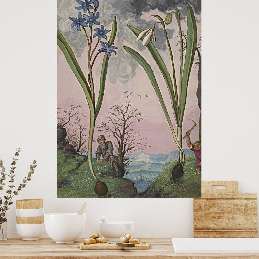 Anciënte botanische kunstsnede poster (Keuken)