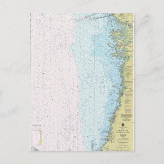 Anclote Keys to Crystal River Nautical Chart Postc Briefkaart (Voorkant)