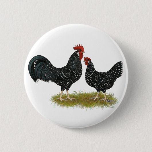 Ancona Chickens Ronde Button 5,7 Cm (Voorkant)