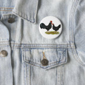 Ancona Chickens Ronde Button 5,7 Cm (In situ)