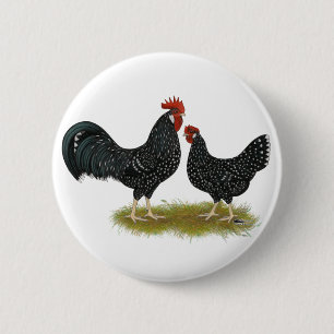 Ancona Chickens Ronde Button 5,7 Cm