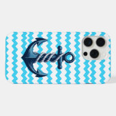 Ancrage bleu avec vagues bleues (Verso Horizontal)