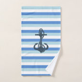 Ancrage bleu doux, marine (Serviette à main)